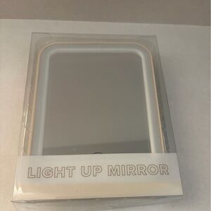 Light Up Vanity Mirror with Gold and White Frame